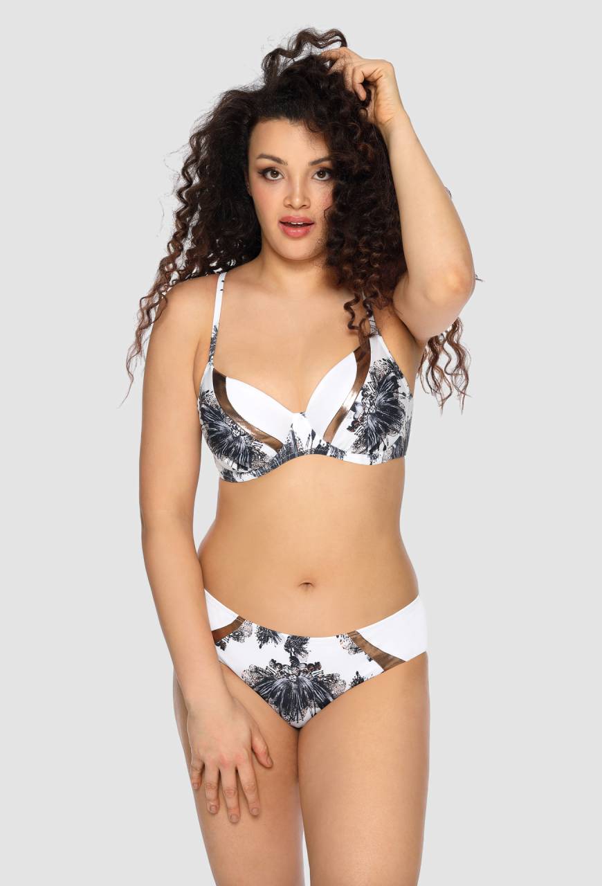 Biustonosz kąpielowy SK 147 miękki – kwiatowy, biały, bikini