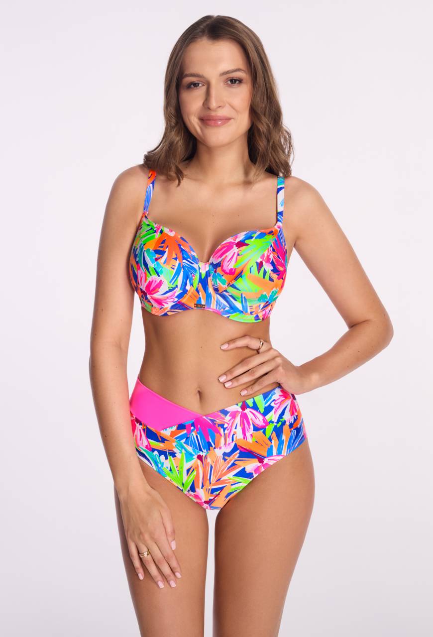 Brazyliany SK 243/15/B – neonowy print, modelujące figi kąpielowe