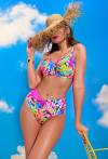 Brazyliany SK 243/15/B – neonowy print, modelujące figi kąpielowe