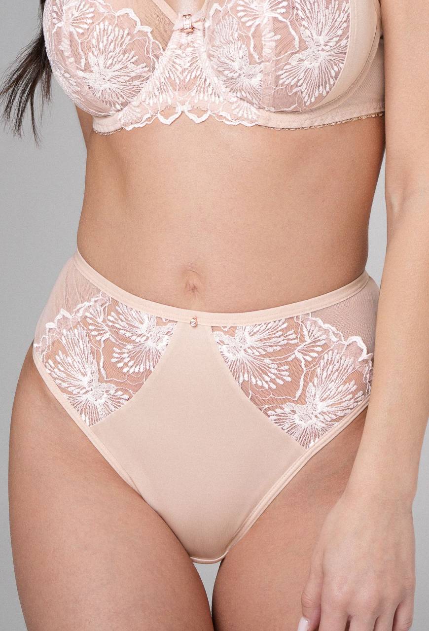 Figi AV 2314 Beige | Eleganckie figi z haftem AVA