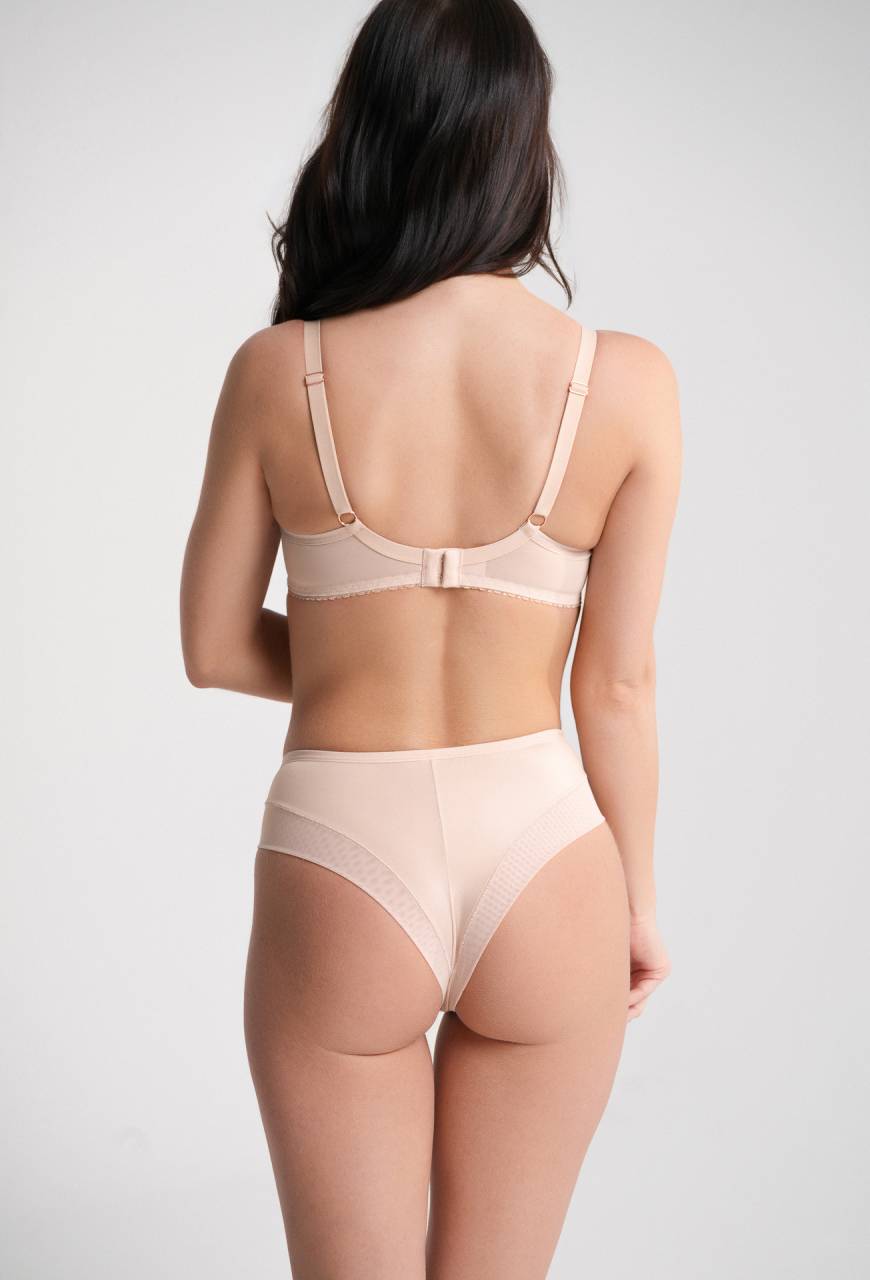 Brazyliany AV 2314/B Beige | Beżowe brazyliany z haftem AVA